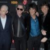 Keith Richards com os demais integrantes da banda Rolling Stones