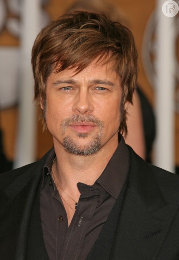 Brad Pitt apareceu moreninho e com corte moderno no 'Actors Guild Awards Anual', em Los Angeles, no dia 27 de janeiro de 2008