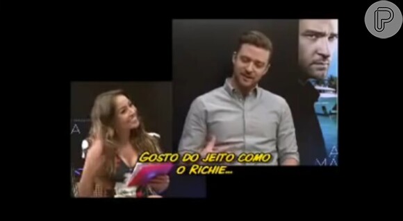No programa 'Pânico na Band', Sabrina Sato também entrevistou Justin Timberlake quando ele veio ao Brasil para o Rock in Rio 2013. A apresentadora chamou a atenção do cantor por seu inglês 'engraçado', já que ela estava lendo as perguntas prontas da produção