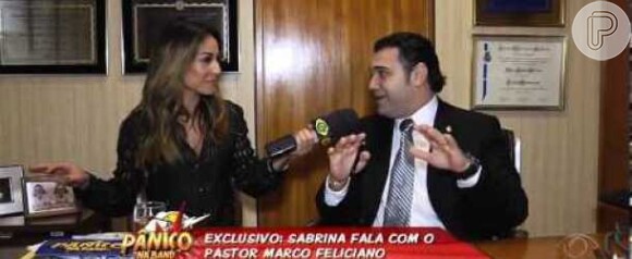No programa 'Pânico na Band', Sabrina Sato fez uma entrevista polêmica com o deputado Pastor Marcos Feliciano