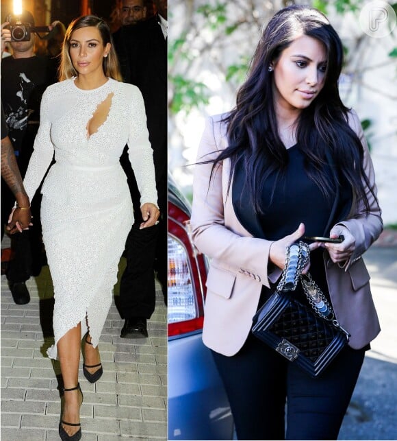 Kim Kardashian deu à luz North West em 2013 e, após a gestação, passou a exibir uma silhueta bem mais magra. De acordo com a socialite, ela já perdeu 15 quilos