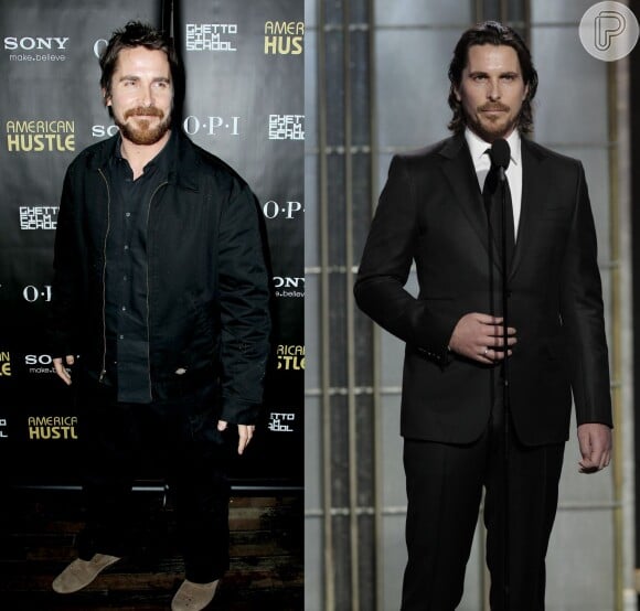 Christian Bale não está conseguindo emagrecer após engordar 19 quilos para o filme 'Trapaça'. Após cumprir uma dieta à base de junk food, ele agora tenta emagrecer. 'Eu tinha 84 quilos e agora estou com 103', afirma ele