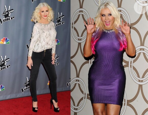 Christina Aguilera surpreendeu os fãs ao aparecer muito magra na festa do programa 'The Voice' norte-americano. A cantora, que perdeu mais de 30kg, credita à separação do marido, Jordan Bratman, em 2010, ao aumento de peso