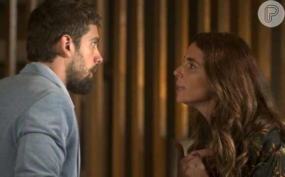 Alice (Giovanna Antonelli) diz a Cesar (Rafael Cardoso) que tem sentimentos diferentes por ele e por Mario (Bruno Gagliasso), seu verdadeiro amor, na novela 'Sol Nascente'