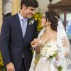 O elenco da novela 'Haja Coração' gravou cenas do casamento de Shirlei (Sabrina Petraglia) e Felipe (Marcos Pitombo) nesta sexta-feira, 4 de outubro de 2016