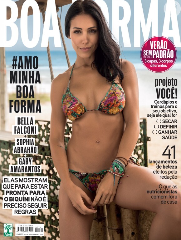 A musa fitness Bella Falconi é capa da revista 'Boa Forma' do mês de novembro