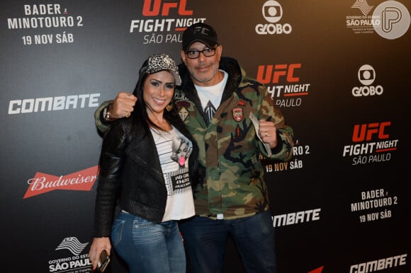 Alexandre Frota e a mulher assistiram o UFC no Ginásio do Ibirapuera, em São Paulo, na madrugada deste sábado, 19 de novembro de 2016