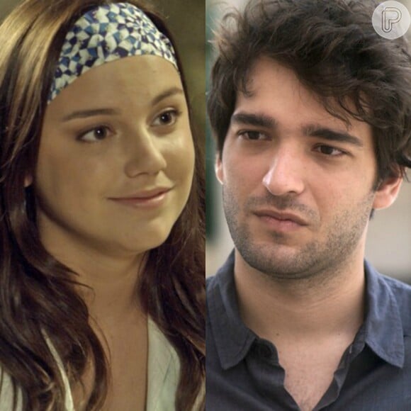 Marina (Alice Wegmann) aconselha Tiago (Humberto Carrão) a ser feliz com Letícia (Isabella Santoni), na novela 'A Lei do Amor'