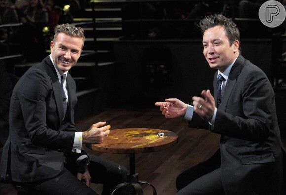 David Beckham e Jimmy Fallon se divertem durante o quadro do talk show