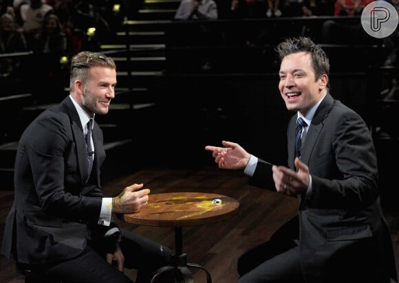 David Beckham participou do programa 'Late Night With Jimmy Fallon', exibido na noite desta sexta-feira, 31 de janeiro de 2014, nos Estados Unidos