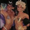 Monique Evans e Luiza Brunet, musas do Carnaval, posam durante folina na década de 1980
