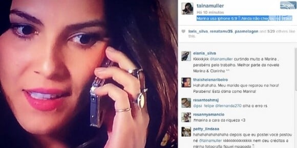 Tainá Müller ironizou no Instagram o erro exibido na novela 'Em Família'