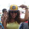 Juliana Alves confiante na vitória da Unidos da Tijuca durante apuração dos desfiles das escolas de samba do Rio de Janeiro, nesta quarta-feira, 5 de março de 2014