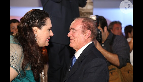Renato Aragão com a mulher, Lillian, no aniversário de 15 anos da filha, Lívian Aragão, na útlima sexta-feira, 14 de março de 2014