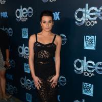 Lea Michele usa vestido transparente em festa do 100º episódio de 'Glee'
