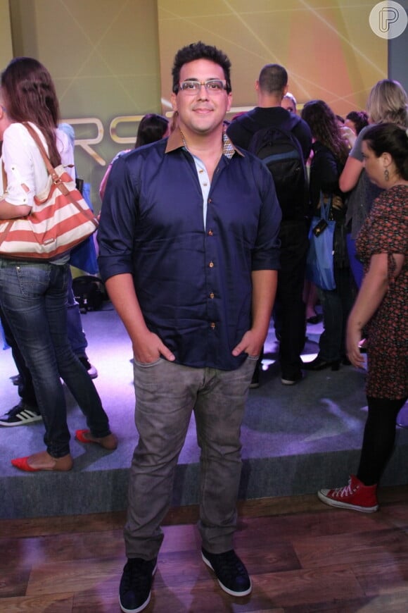 André Marques na coletiva de imprensa do reality musical 'SuperStar', na tarde desta quarta-feira, 26 de março de 2014, no Projac, no Rio de Janeiro