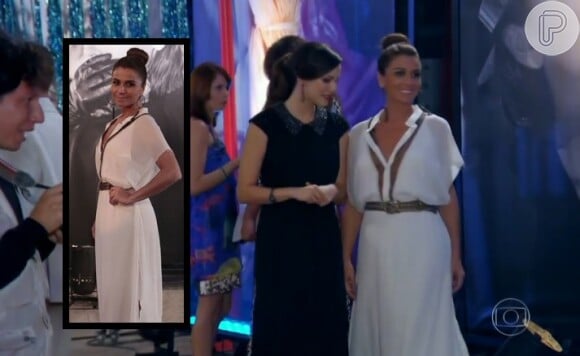 'Em Família': o vestido branco usado por Clara (Giovanna Antonelli) na festa oferecida por Marina (Tainá Muller) é da NKStore e custa R$ 3.120