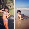 Samara Felippo publica foto de Alicia e Lara brincando em parque aquático