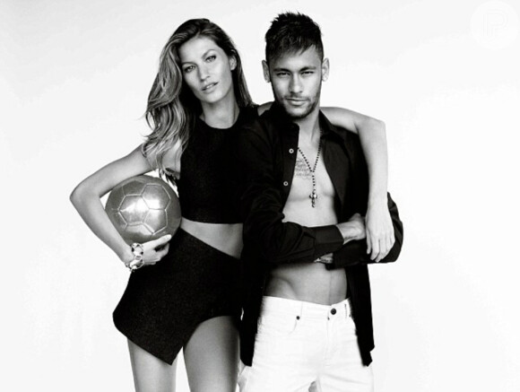 Gisele Bündchen e Neymar estampam a capa da edição de junho da Vogue Brasil