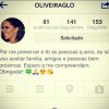 Em sua conta no Instagram, Graciele Lacerda avisa que só aceita conhecidos