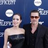 Brad Pitt acompanhou a mulher Angelina Jolie durante pré-estreia de 'Malévola', em Hollywood