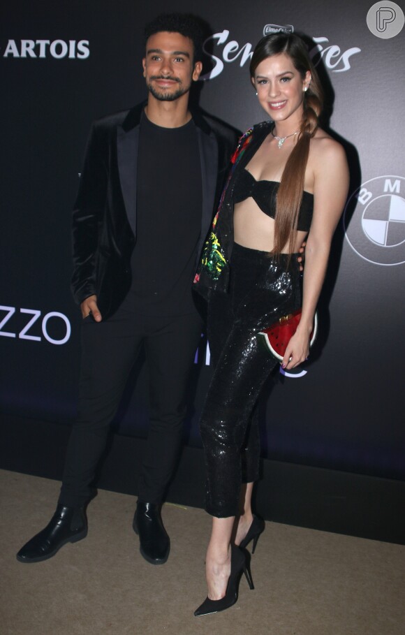 Sophia Abrahão foi acompanhada do namorado, Sergio Malheiros, ao Baile da Vogue 2018