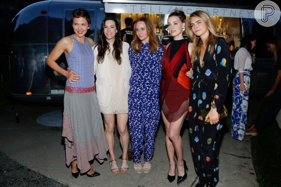 Famosas participam do lançamento da coleção de Primavera 2015 da estilista Stella McCartney, em Nova York, em 5 de junho de 2014