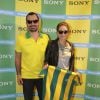 Leandra Leal posa para fotos com o marido, Alê Youssef, na abertura da Copa do Mundo