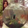 Thaila Ayala também apareceu ao lado do aquário que também fica no camarim de James Franco