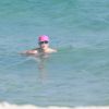 Christine Fernandes se exercitou na praia da Barra da Tijuca, nesta quinta-feira, 3 de julho de 2014