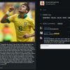 Bruna Marquezine escreveu uma mensagem para o namorado, Neymar, em sua conta do Instagram na noite deste sábado, 5 de julho de 2014: 'A ficha não caiu'