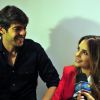 A mulher do jogador, Carol Celico, acompanhou o marido durante visita aos estúdios da Tv Globo, no Rio de Janeiro