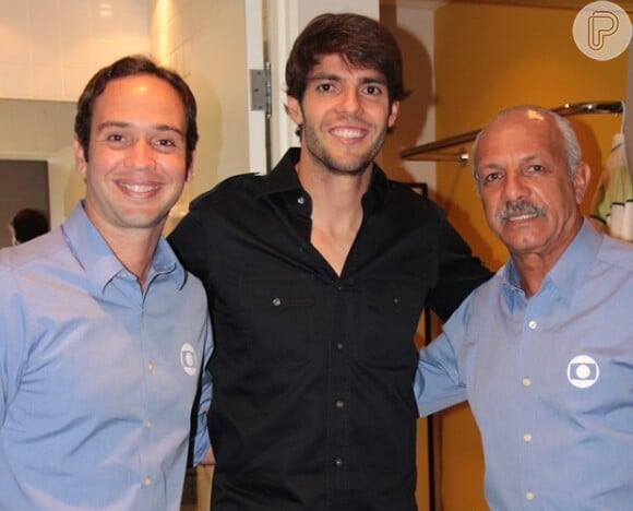Kaká participou do "Domingão do Faustão" deste domingo, 6 de julho de 2014, ao lado de Caio Ribeiro e Júnior