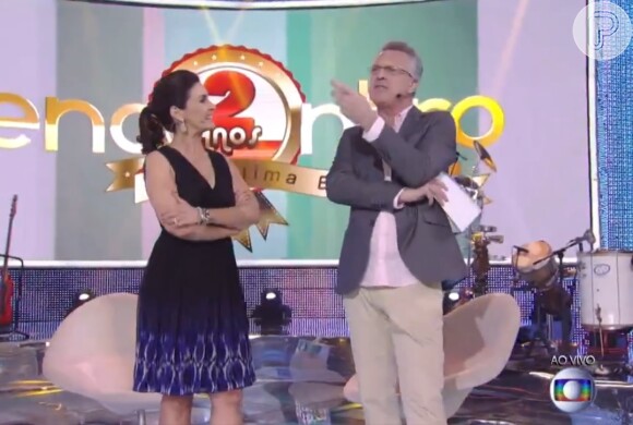 Pedro Bial puxa assunto com Fátima Bernardes sobre o programa 'Big Brother Brasil'