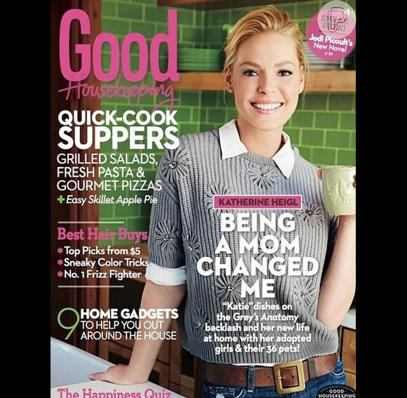 Katherine Heigl é o destaque da revista 'Good Housekeeping' de agosto