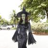Juliana Paes pintou o rosto de verde e se vestiu de bruxa para subir no trio elétrico do bloco Favorita, no domingo (10)