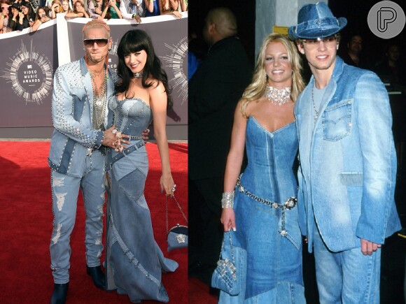 Katy Perry homenageia Britney Spears e reproduz o look que a cantora usou no American Music Awards em 2011. O rapper Riff Raff também entrou na brincadeira e homenageou Justin Timberlake