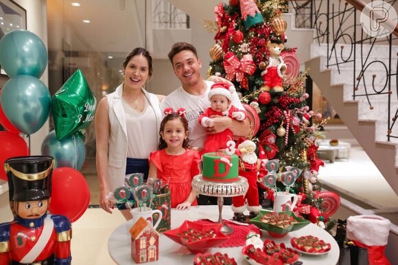 Dom, filho de Wesley Safadão, ganhou uma festa com tema natalino para comemorar os três meses nesta terça-feira, 18 de dezembro de 2018