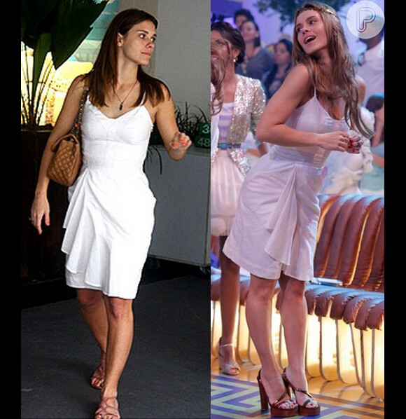 Carolina Dieckmann participou do 'Esquenta!' usando o mesmo vestido branco que apostou para um passeio no shopping