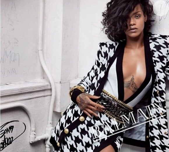 Rihanna usou a peça em uma campanha publicitária da Balmain