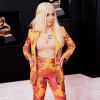 Ava Max apostou em um conjunto estampado e de cores vibrantes Gucci para a 60ª edição do Grammy Awards, realizada no Madison Square Garden, em Nova York, neste domingo, 28 de janeiro de 2018