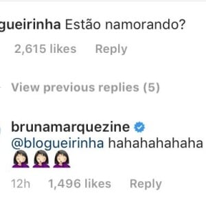 Bruna Marquezine achou graça de um perfi que questionou sua relação com Sasha