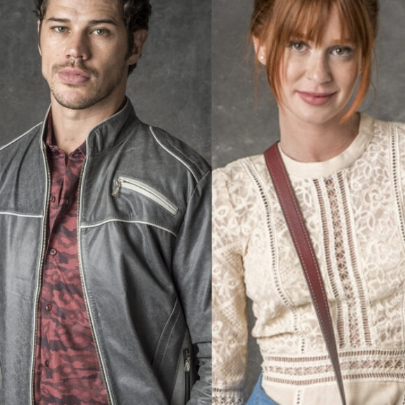 Marina Ruy Barbosa grava cena de beijo em José Loreto na novela 'O Sétimo Guardião'