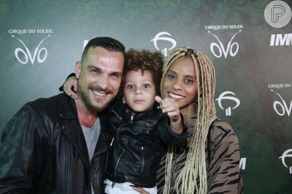 Igor Rickli e a mulher, Aline Wirley, levaram o filho, Antônio, para assistir ao espetáculo 'OVO', do Cirque du Soleil, no Rio de Janeiro