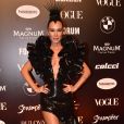 Baile da Vogue: Vestido longo com muito babados e assimetria da grife Iorane marcou o look de Mariana Ximenes na festa de gala.