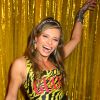Baile da Vogue: Renata Bastos escolheu look colorido para a festa de gala
