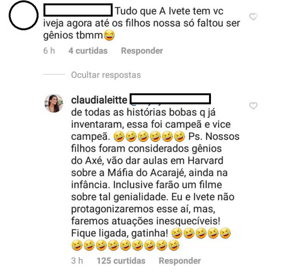 Claudia Leitte responde internauta após comparação com Ivete Sangalo