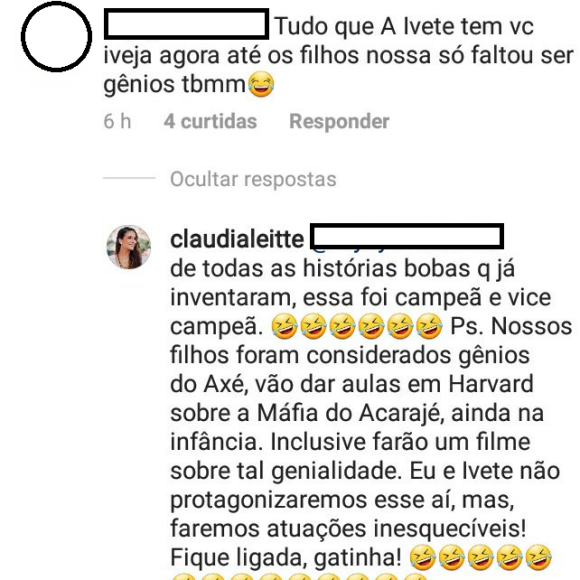 Claudia Leitte responde internauta após comparação com Ivete Sangalo