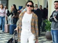 Thaila Ayala alia camisa vintage a mocassim xadrez Burberry ao viajar. Fotos!