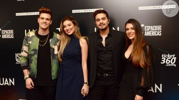 Luan Santana recebeu a namorada, Jade Magalhães, e a irmã, Bruna Santana, em show na noite desta sexta-feira, 17 de maio de 2019